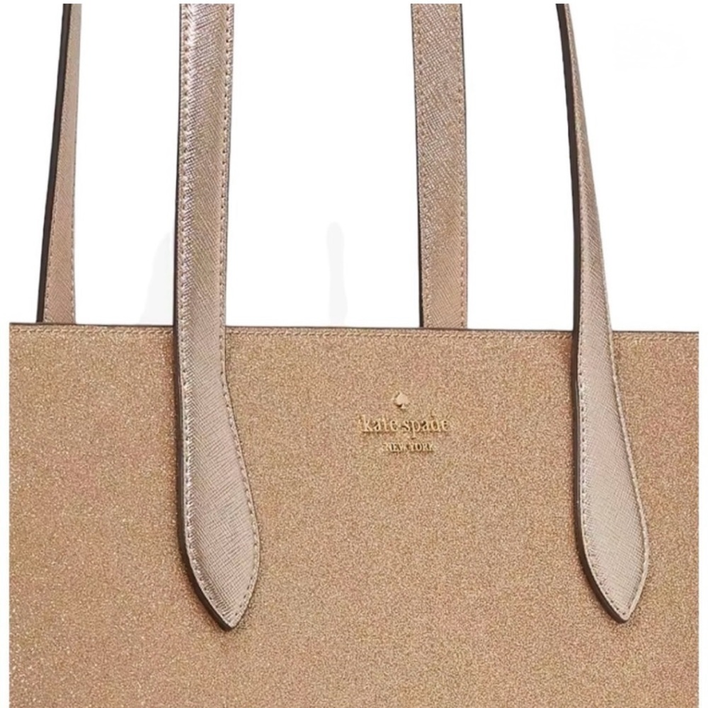 Kate Spade Lrg Gold Glitter Tote Shoulder Bag NWT - Picture 15 of 17